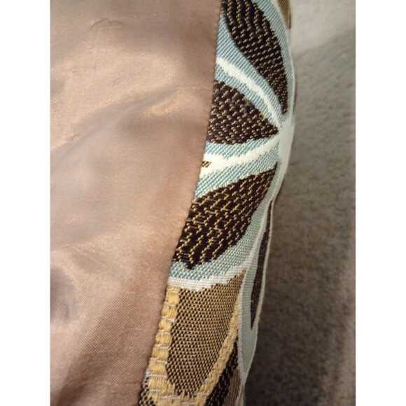 Floral Cottagecore Throw Pillow Embroidered Pattern & Satin Backing - Picture 5 of 8